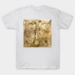 French Beige Abstract Low Polygon Background T-Shirt